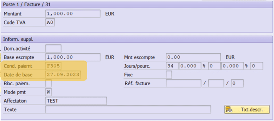 SAP Finance - F110 - La Facture n'est pas échue 02